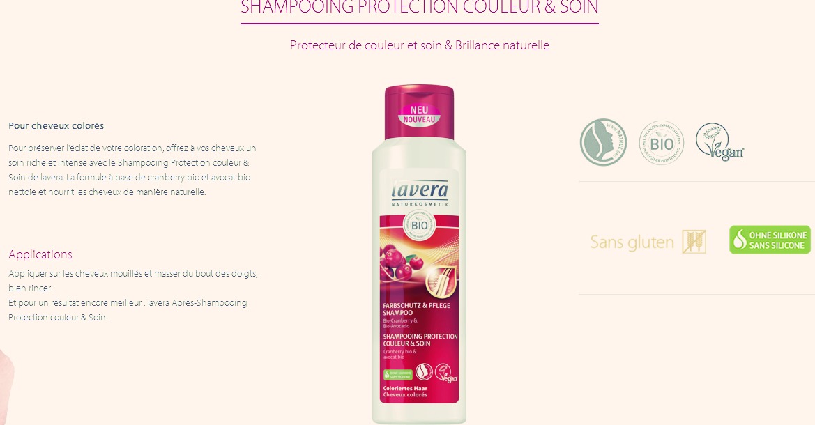 shampoing cheveux colorés, shampoing sans sulfates 